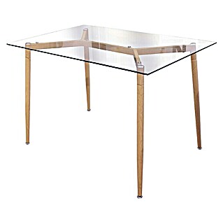 Mesa de comedor Cristal (L x An x Al: 75 x 115 x 75 cm, Transparente)