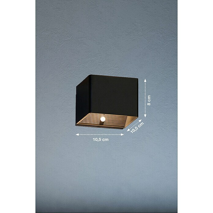 FHL easy Akku-Wandleuchte MAGNETICS (10,5 x 10,5 x 8 cm, Sandschwarz, Warmweiß, 2 W, IP44) | BAUHAUS