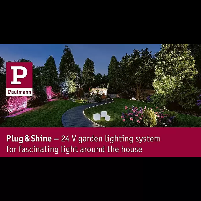Paulmann Plug & Shine Bodeneinbauleuchte Floor Mini insektenfreundlich - 4,5 cm, Bernstein, IP67, Anthrazit - Plug & Shine - 24 V garden lighting system for fascinating light around the house