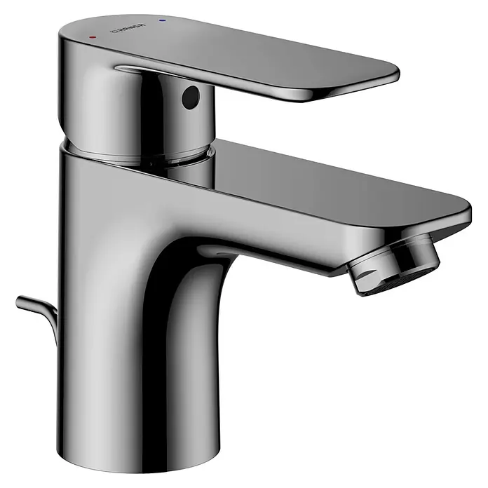 Hansa Waschtischarmatur Pico S - Höhe: 12,2 cm, Chrom, Glänzend - Ein glänzender Wasserhahn in modernem Design. Die Chromoberfläche reflektiert das Licht und verleiht dem Bad eine elegante Note.