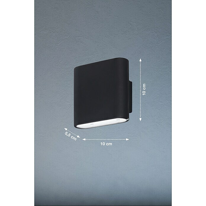 FHL easy Akku-Wandleuchte MAGNETICS (5,5 x 10 x 10 cm, Sandschwarz, Warmweiß, 1 W, IP44) | BAUHAUS