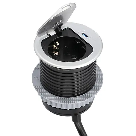 UniTEC  Einbausteckdose Tischsteckdose mit USB C