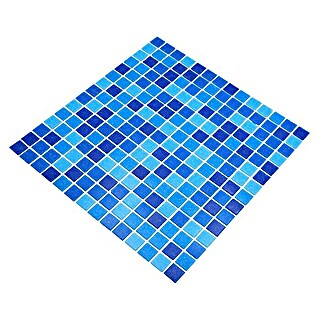Mosaikfliese Quadrat Crystal Mix GM A 335P (32,7 x 30,5 cm, Mix Blau, Glänzend)