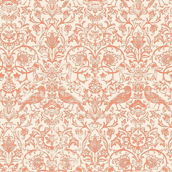 Marburg Heritage Vliestapete Allover mit Tieren & Blumen (Beige/Rot, Floral, 10,05 x 0,53 m) | BAUHAUS