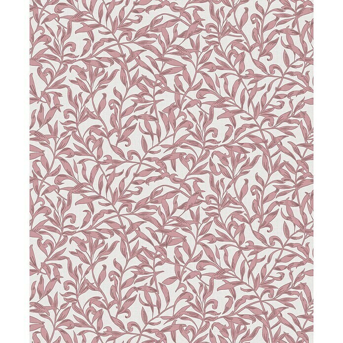 Marburg Heritage Vliestapete Blätterranken-Allover (Rot/Grau, Floral, 10,05 x 0,53 m)