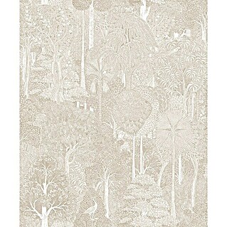 Marburg Heritage Vliestapete Gemaltes Waldmotiv (Beige, Floral, 10,05 x 0,53 m)