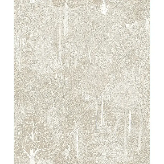 Marburg Heritage Vliestapete Gemaltes Waldmotiv - Beige, Floral, 10,05 x 0,53 m - Elegante Tapete mit dichtem Waldmotiv, das eine ruhige und natürliche Atmosphäre schafft. Perfekt für stilvolle Innenräume.