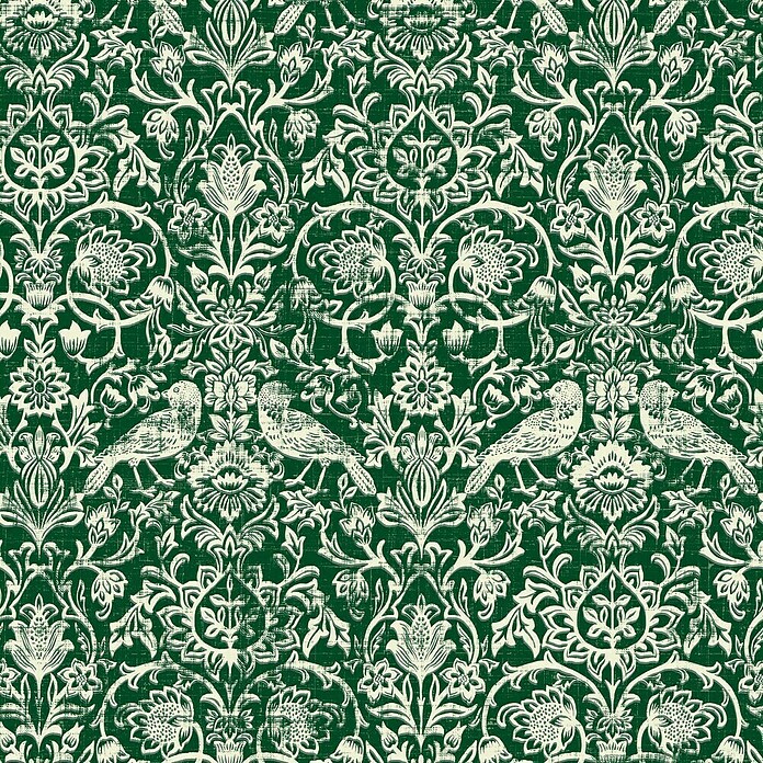 Marburg Heritage Vliestapete Allover mit Tieren & Blumen (Grün, Floral, 10,05 x 0,53 m)