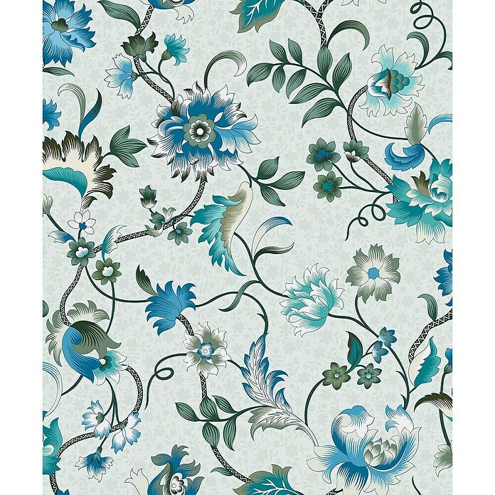 Marburg Heritage Vliestapete Blumenmotiv (Grün/Türkis, Floral, 10,05 x 0,53 m)