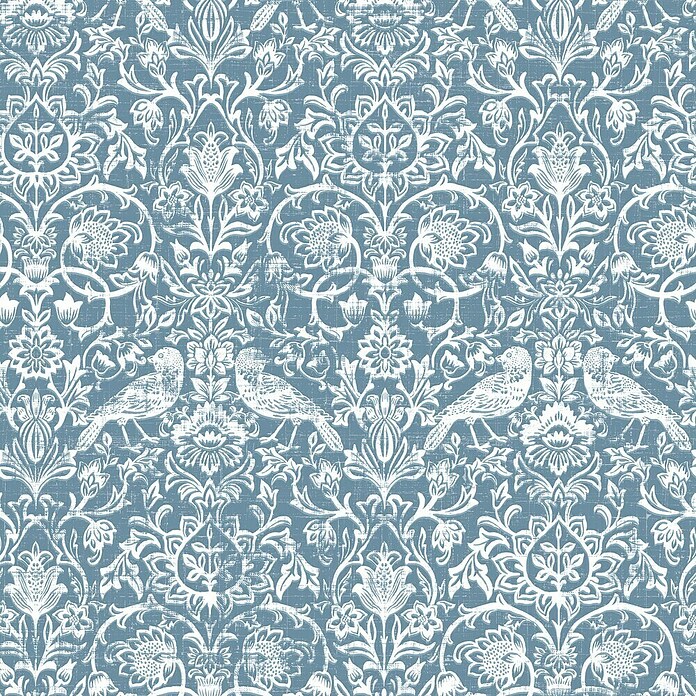 Marburg Heritage Vliestapete Allover mit Tieren & Blumen (Weiß/Blau, Floral, 10,05 x 0,53 m)
