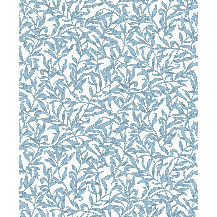 Marburg Heritage Vliestapete Blätterranken-Allover (Blau/Grau, Floral, 10,05 x 0,53 m)