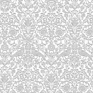 Marburg Heritage Vliestapete Allover mit Tieren & Blumen (Weiß/Grau, Floral, 10,05 x 0,53 m)