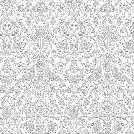 Marburg Heritage Vliestapete Allover mit Tieren & Blumen (Weiß/Grau, Floral, 10,05 x 0,53 m)