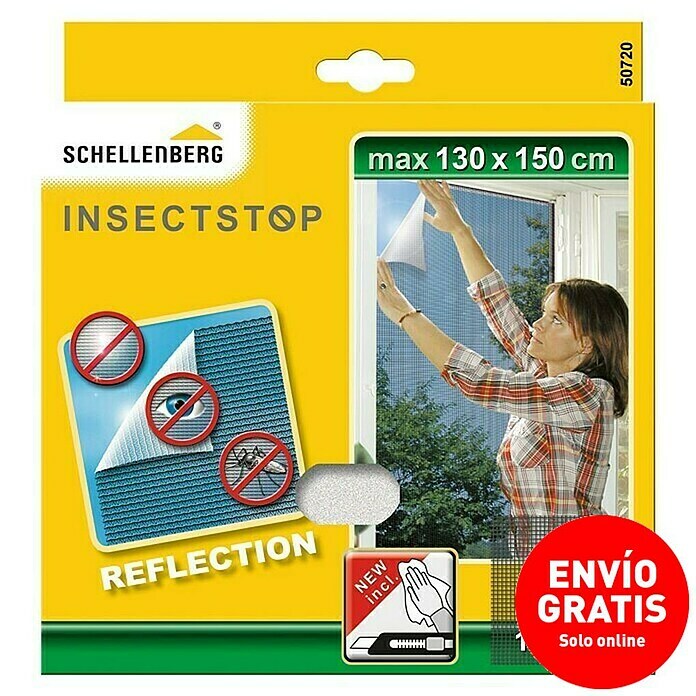 Schellenberg Insect Stop Mosquitera Reflection (An x Al: 150 x 130 cm, Antracita, Fijación con abrazadera, Ventana)