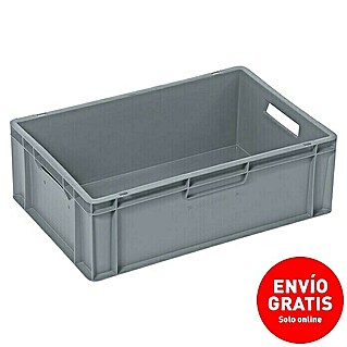 BAUHAUS Caja Euro (L x An x Al: 60 x 40 x 20 cm, 40 l, Se puede cerrar, Apilable, Gris)