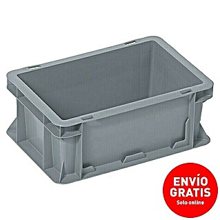BAUHAUS Caja Euro (L x An x Al: 30 x 20 x 12 cm, 5,5 l, Se puede cerrar, Apilable, Gris)