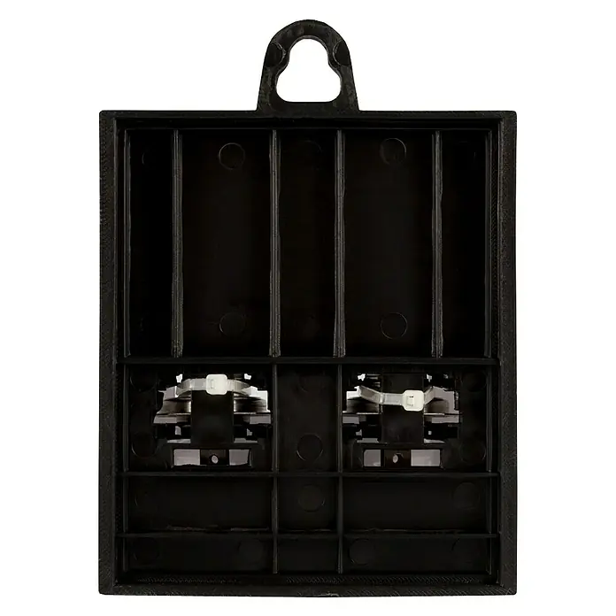 Bombilla para faro delantero BOM12702 - 12 V, 2 ud., Blanco - Caja organizadora de pilas negra con colgador para fácil almacenamiento y organización de pilas.