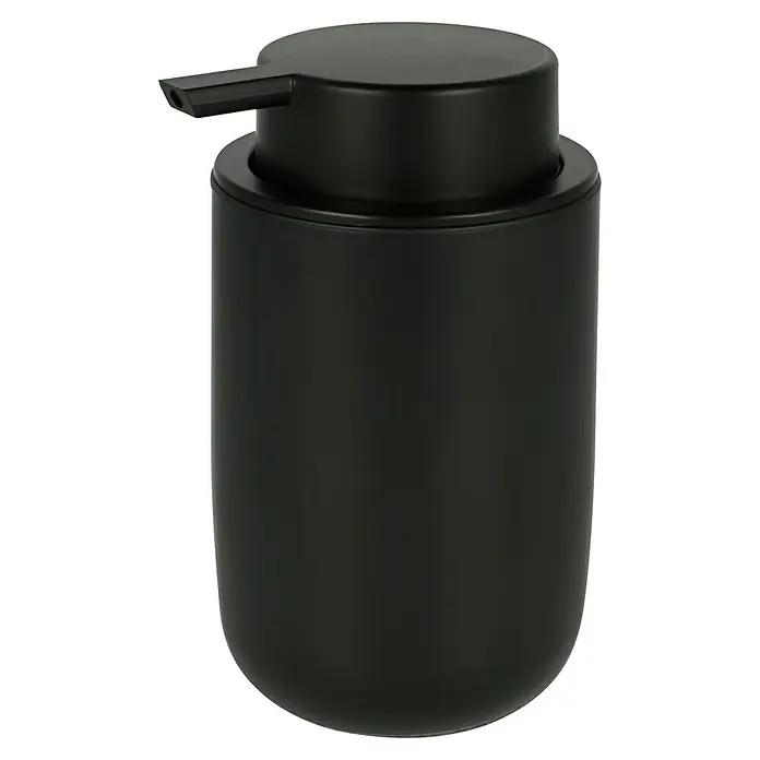 Bad-Accessoire-Set Today 1 - 4 -tlg., Schwarz - Schwarzer Seifenspender mit abgerundeter Form für Badezimmer oder Küche, ideal für stilvolle Hygiene.