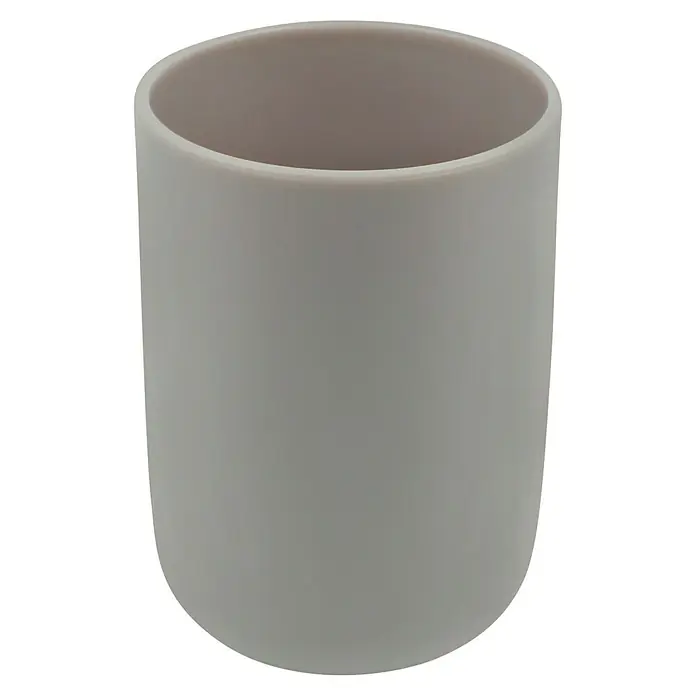 Bad-Accessoire-Set Today 1 - 4 -tlg., Grau - Grauer zylindrischer Blumentopf. Schlichtes Design für Zimmerpflanzen, passend für jeden Raum und jede Einrichtung.