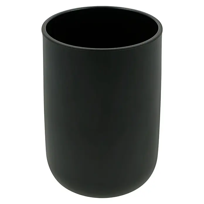 Bad-Accessoire-Set Today 1 - 4 -tlg., Schwarz - Ein eleganter, schwarzer Behälter mit glatter Oberfläche, ideal für Badaccessoires oder als stilvolles Aufbewahrungselement.