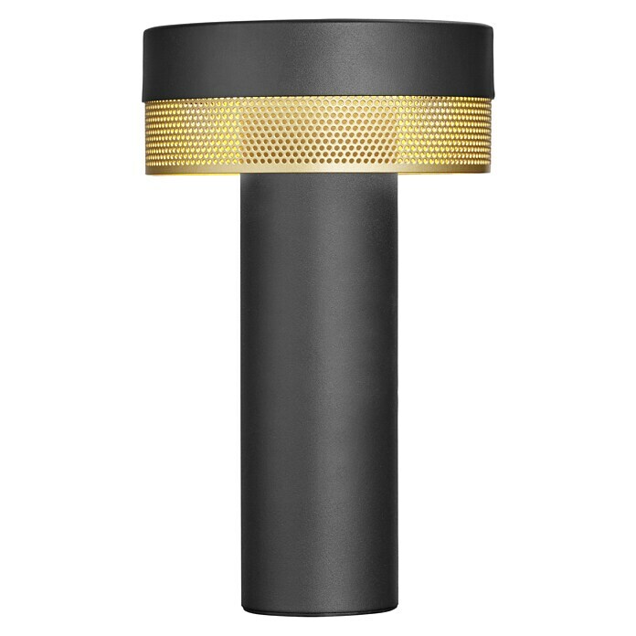 Hell Akku-Tischleuchte Mesh (1,8 W, Schwarz-Gold, Warmweiß) | BAUHAUS