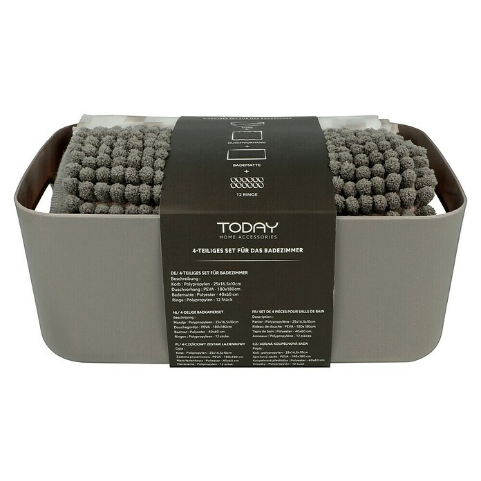 Set de accesorios de baño Today (4 pzs., Gris) | BAUHAUS