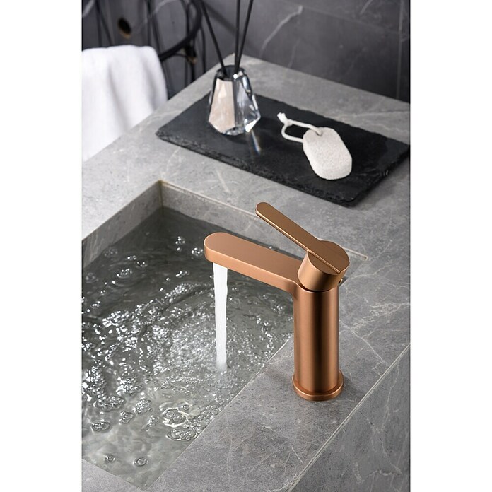 Camargue Sabati Grifo de lavabo (Oro rosa) | BAUHAUS