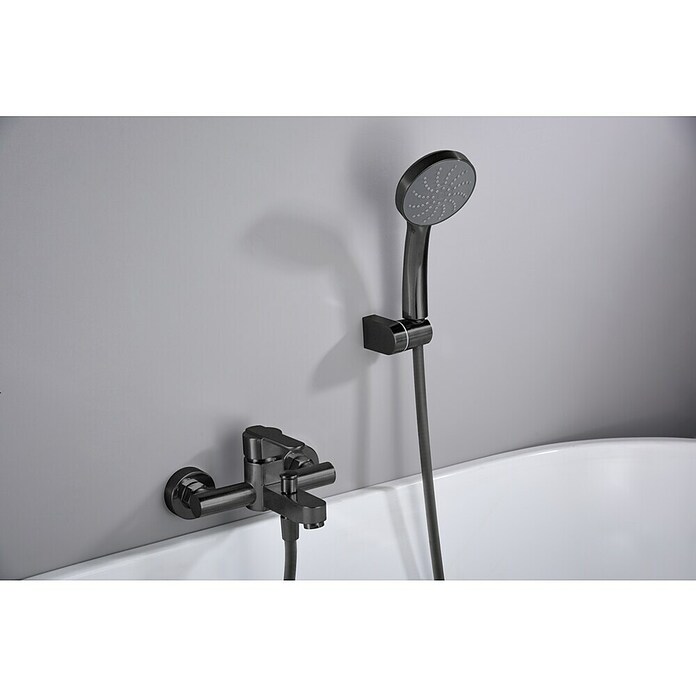 Imex Roma Grifo monomando de bañera (Negro, Mate) | BAUHAUS