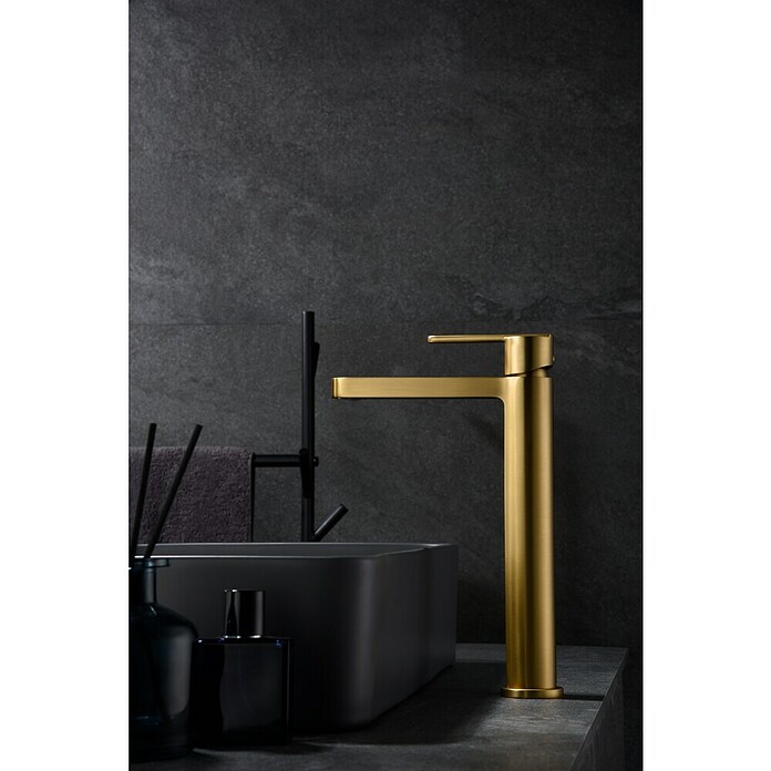 Camargue Sabati Grifo de lavabo alto (Oro) | BAUHAUS