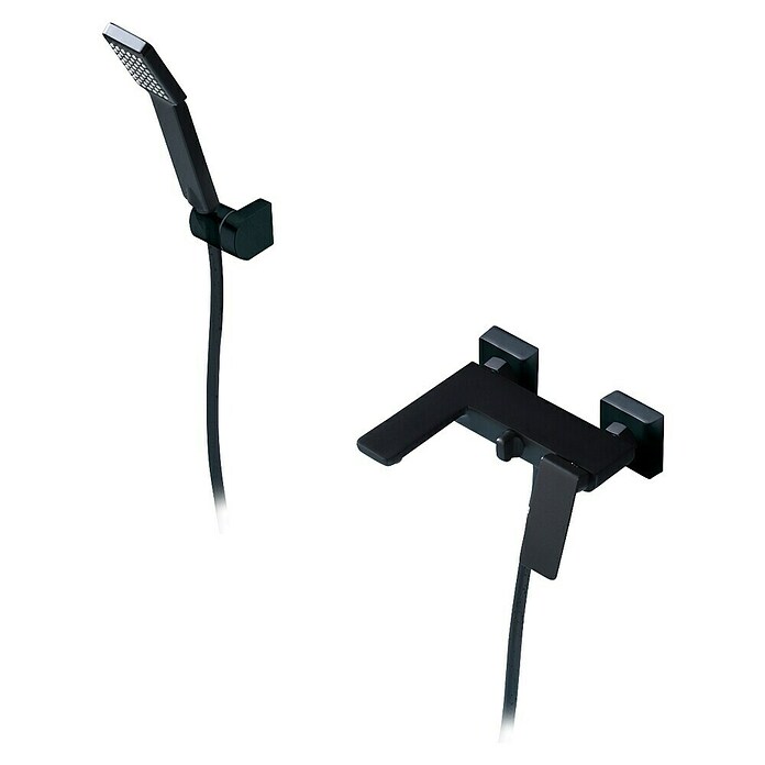 Imex Fiyi Grifo monomando de bañera (Negro, Mate) | BAUHAUS