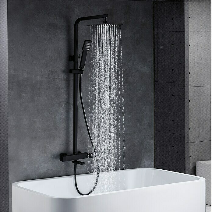 Imex Fiyi Sistema de ducha y bañera (Grifo monomando, Negro) | BAUHAUS