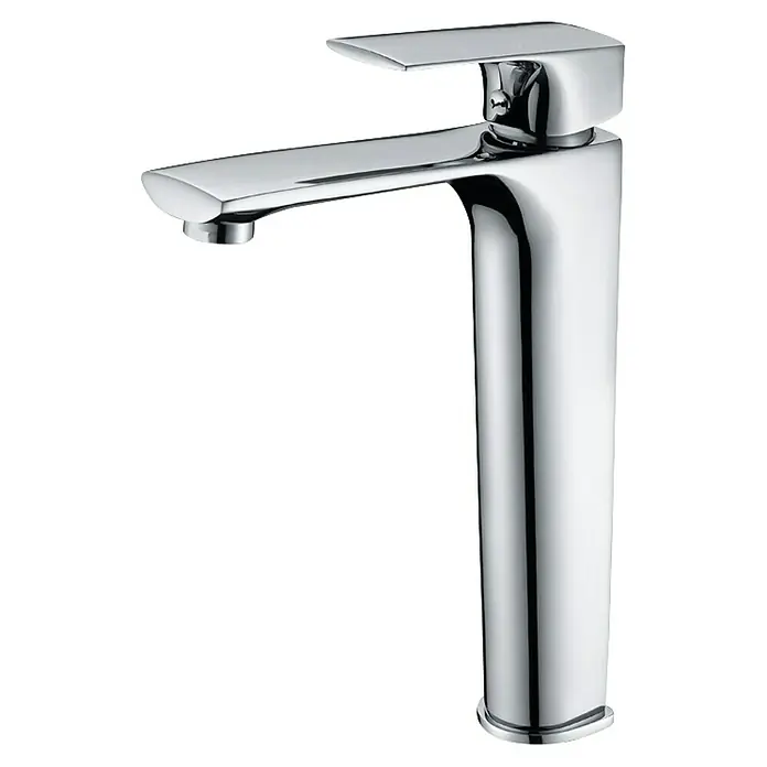 Imex Bali Grifo de lavabo alto - Cromo, Brillante - Mezclador de lavabo alto y brillante con un diseño moderno. Grifo contemporáneo para baños elegantes.