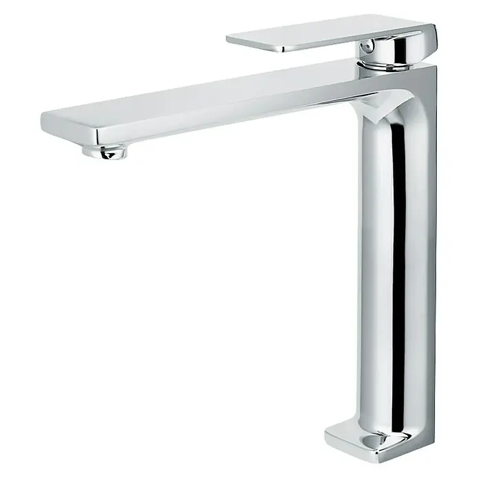 Imex Fiyi Grifo de lavabo alto - Cromo - Grifo de lavabo cromado de alta calidad con diseño lineal. El grifo impresiona por su diseño moderno y superficie brillante.