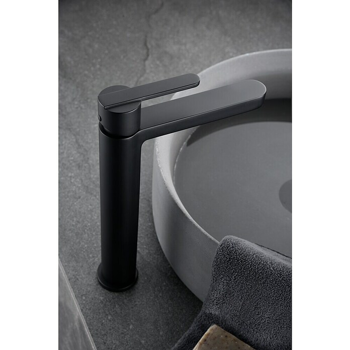 Camargue Sabati Grifo de lavabo alto (Negro) | BAUHAUS