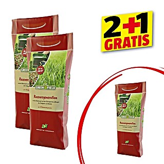 Greenfield Nachsaat-Rasen Rasenregeneration 2 + 1 GRATIS (5 g, 150 m²)