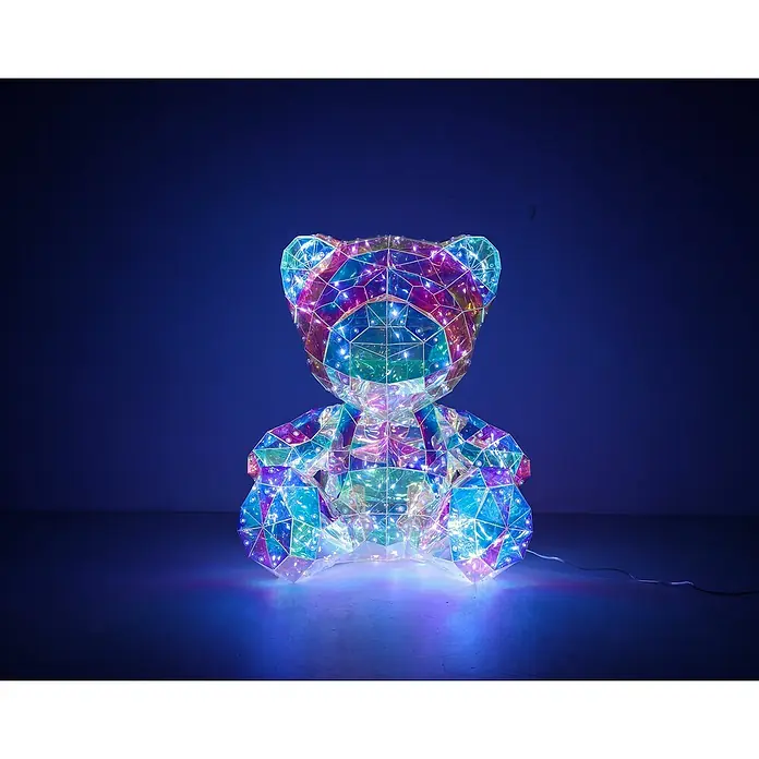 Tween Light LED-Dekoleuchte Benny - 6 W, Transparent/Irisierend, L x B x H: 28,5 x 32 x 40 cm, Benny - Leuchtender, prismenförmiger Teddybär als dekoratives Element. Er strahlt in verschiedenen Farben und sorgt für eine stimmungsvolle Atmosphäre.