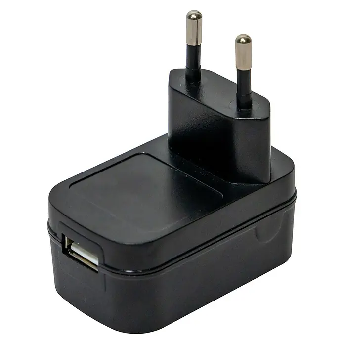 Tween Light LED-Dekoleuchte Benny - 6 W, Transparent/Irisierend, L x B x H: 28,5 x 32 x 40 cm, Benny - Schwarzer USB-Netzadapter mit Eurostecker für schnelles und effizientes Laden von Geräten. Kompaktes Design für Reisen.