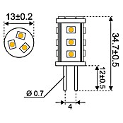 Talamex LED-Leuchtmittel für Boote (1 W, 10 V - 30 V, Sockel: G4, Lichtfarbe: Warmweiß, A+)