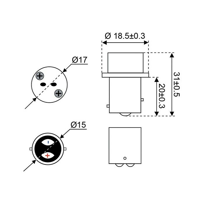 Talamex Sockeladapter für Boote (Sockel: BAY15d auf G4)