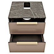 Camargue Marble Badmöbel-Set (60 cm, Grau Marmor/Goldbronze) | BAUHAUS