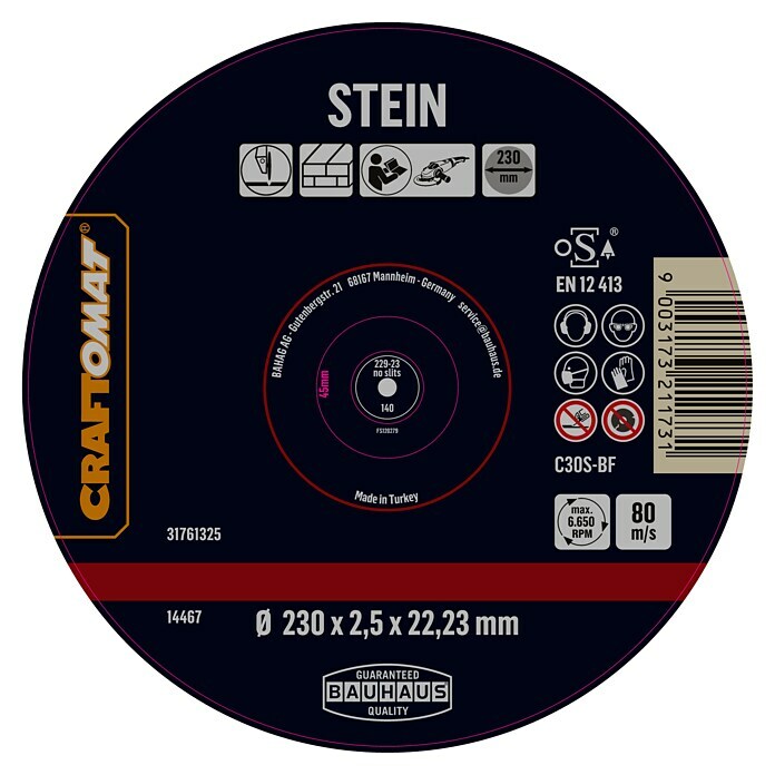 Craftomat Rezni disk C24R-BF  (Prikladno za: Kamen, Promjer rezne ploče: 230 mm, 5 Kom.) | BAUHAUS