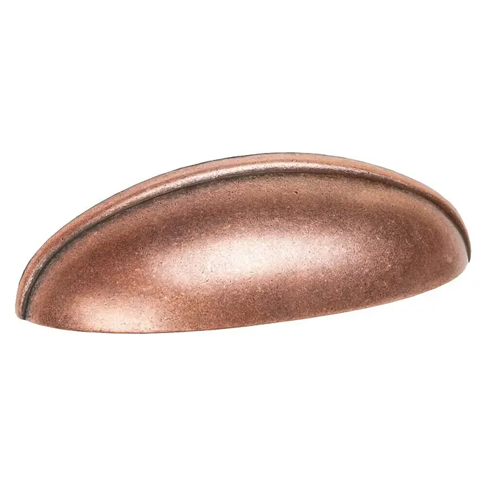 Nesu Tirador para muebles 177CB - L x An x Al: 8,2 x 2,4 x 1,8 cm, Acero, Cobre - Tirador de copa de bronce antiguo para muebles. Ideal para diseños rústicos o vintage y agrega un toque de elegancia a los muebles.