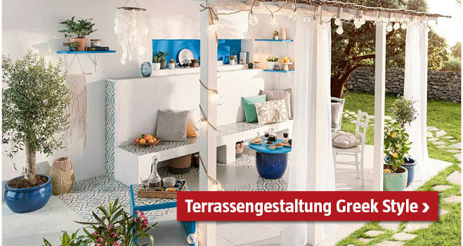 Terrassengestaltung Greek Style