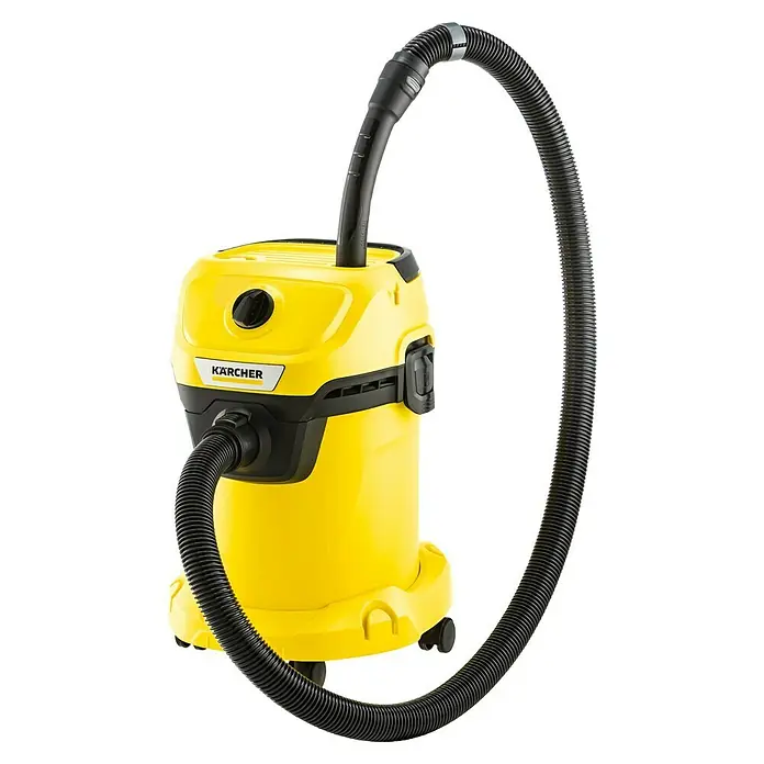 Kärcher Aspirador en seco y húmedo eléctrico WD 3 V-17/4/20 - 1.000 W, Volumen de recipiente: 17 l - Aspiradora multiusos amarilla Kärcher con manguera negra, ideal para limpieza húmeda y seca. Un dispositivo potente para el hogar y el taller.