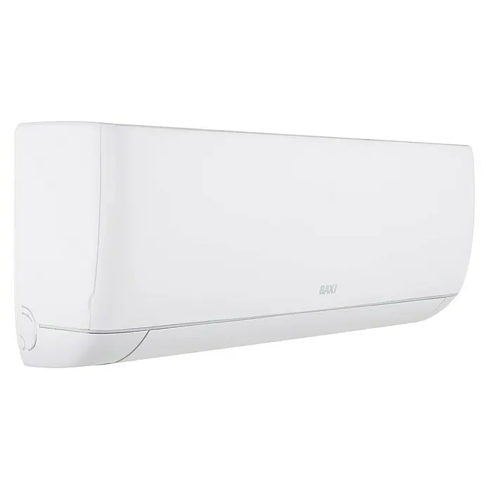 Baxi Aire acondicionado Inverter Anori + Instalación - 2.600 W, 2.600 W, 16 m², Blanco - Primer plano de un aire acondicionado BAXI blanco con un diseño elegante que garantiza una temperatura ambiente confortable.