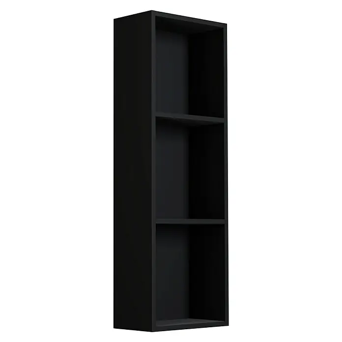 Camargue Espacio Modulregal - 30 x 17 x 90 cm, Anthrazit - Schwarzes Regal mit drei Fächern zur Aufbewahrung von Büchern und Deko-Objekten. Ideal für Wohnzimmer oder Büro.