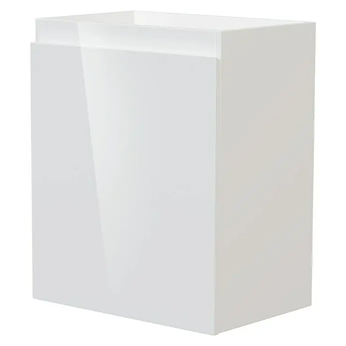 Camargue Espacio Waschtischunterschrank - 50 x 33 x 60 cm, Gama weiß glänzend - Ein hochglänzender, weißer Badezimmerschrank mit einem modernen, minimalistischen Design, perfekt für stilvolle Badaufbewahrung.