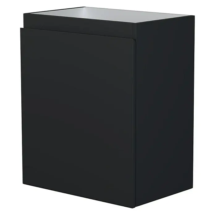 Camargue Espacio Waschtischunterschrank - 50 x 33 x 60 cm, Gama anthrazit matt - Schwarzer Badezimmerschrank mit einer weißen Oberseite, ideal für die Aufbewahrung von Badutensilien und zur stilvollen Gestaltung des Badezimmers.