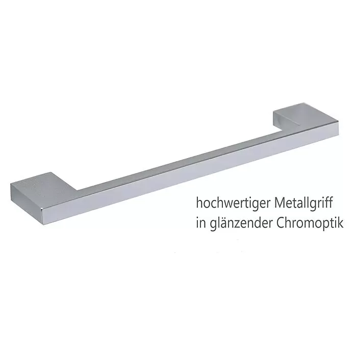 Held Möbel Winkelküche Barolo Typ 4 - B x T: 210 x 270 cm, Farbe Front: Weiß, Wotaneiche, Mit Elektrogeräten - Hochwertiger Metallgriff in glänzender Chromoptik.