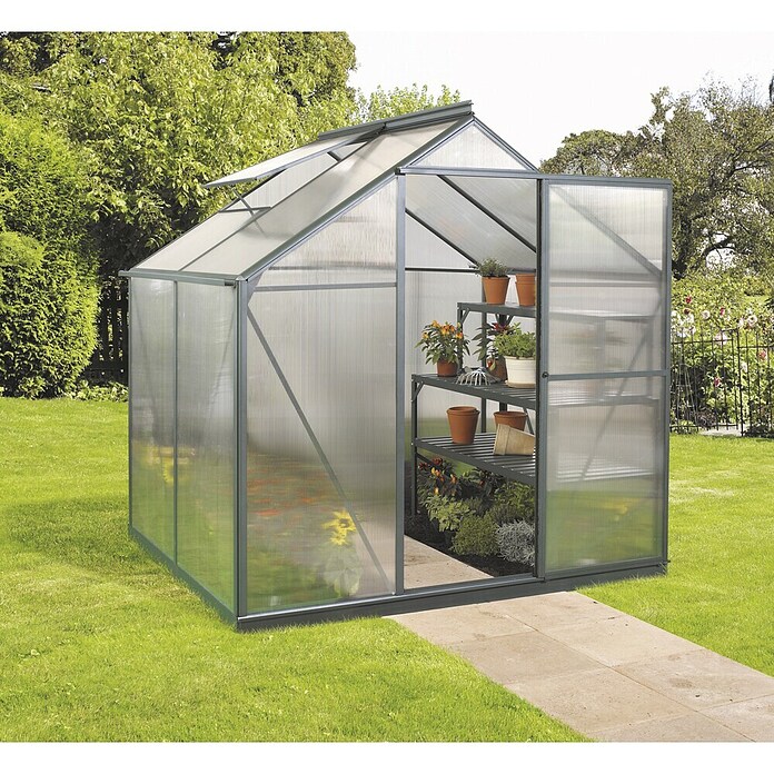 Vitavia Gewächshaus (1,55 x 1,98 x 1,95 m, Glasstärke: 4 mm, Smaragd)